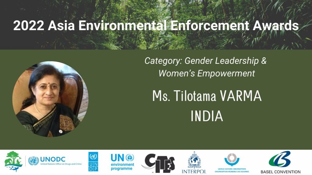 WCCB Chief Tilotama Varma Bags Asia Environmental Enforcement Awards